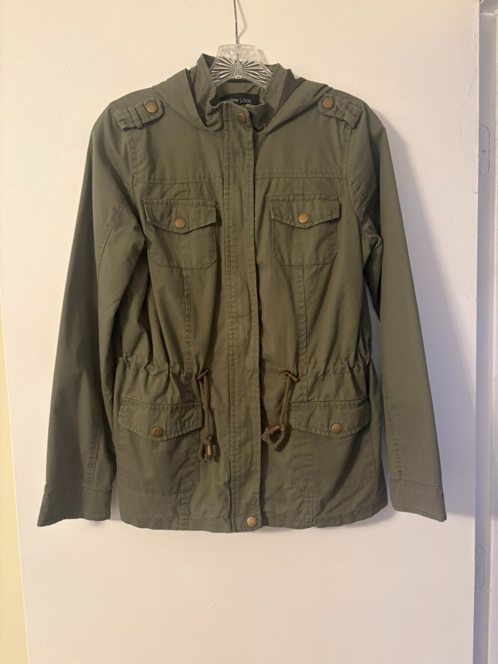 Womens Field jacket coat lined small olive green
